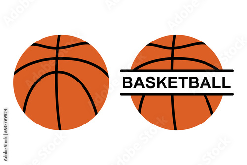 Basketball ball monogram frame. Sport vector illustration