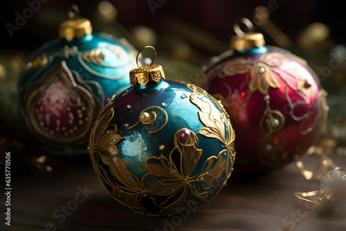 close up,christmas tree ornaments