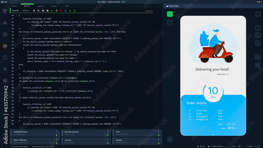 Dark Programming Interface for Mobile Applications UX, UI Development ...