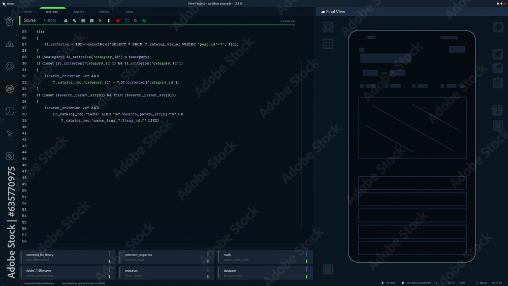 Dark Programming Interface for Mobile Applications UX, UI Development ...