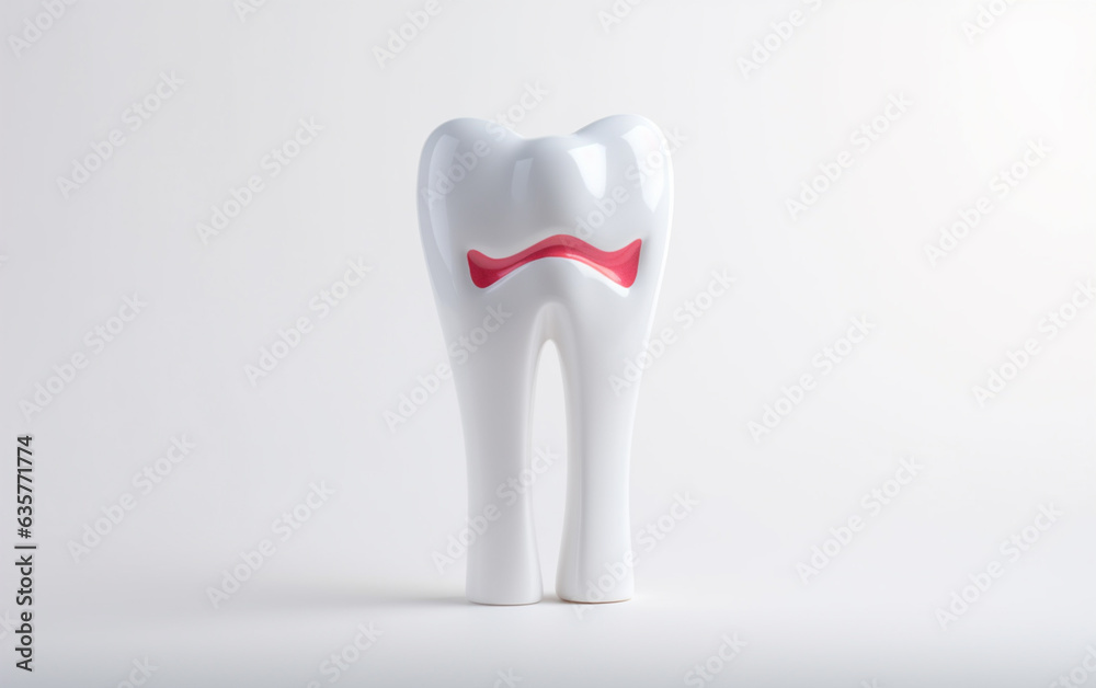 Toothpaste brush with a 3D design of white teeth in a white background Toothpaste brush with a 3D design of white teeth in a white background