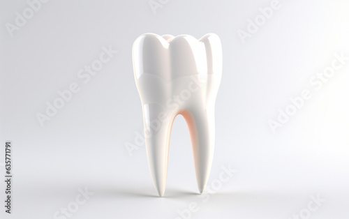 Toothpaste brush with a 3D design of white teeth in a white background