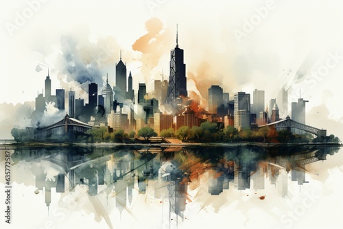 Urban skyline symphony Vector cityscape captures the charm of city silhouettes Generative AI