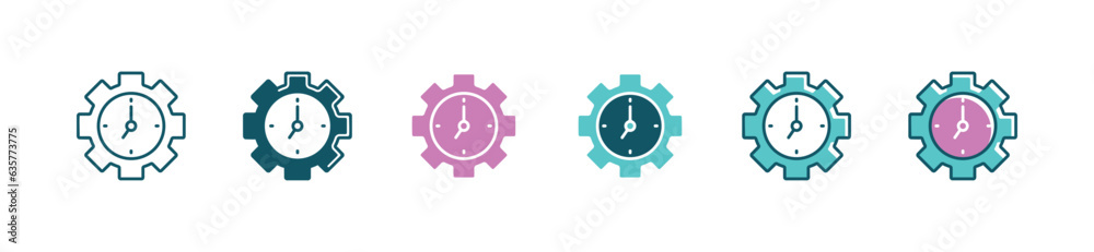 setting time management icon vector manage project deadline productivity with gears signs illustration design setting time management icon vector manage project deadline productivity with gears signs illustration design
