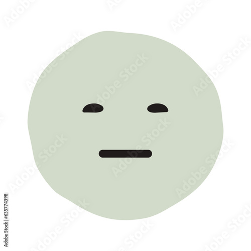 Expressionless face flat illustration