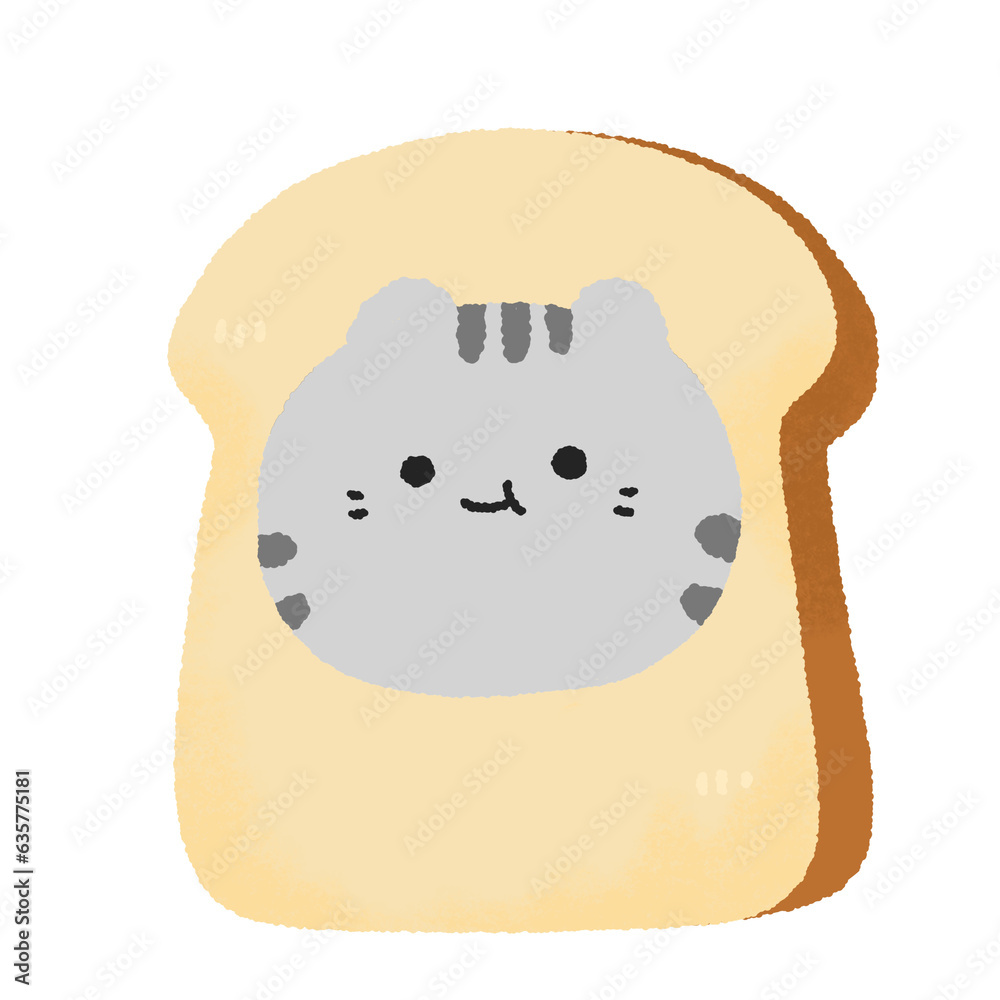Japan Bread bun funny cats doodle neko pang cute food breakfast Japan Bread bun funny cats doodle neko pang cute food breakfast