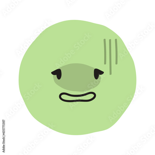 Afraid face flat illustration