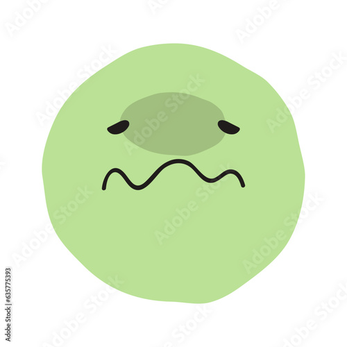 Afraid face flat illustration