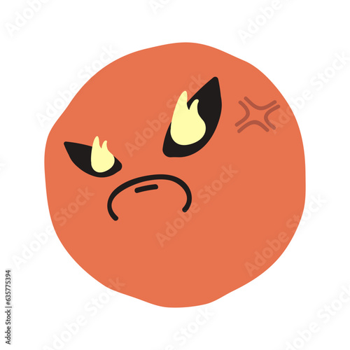 Angry face flat illustration