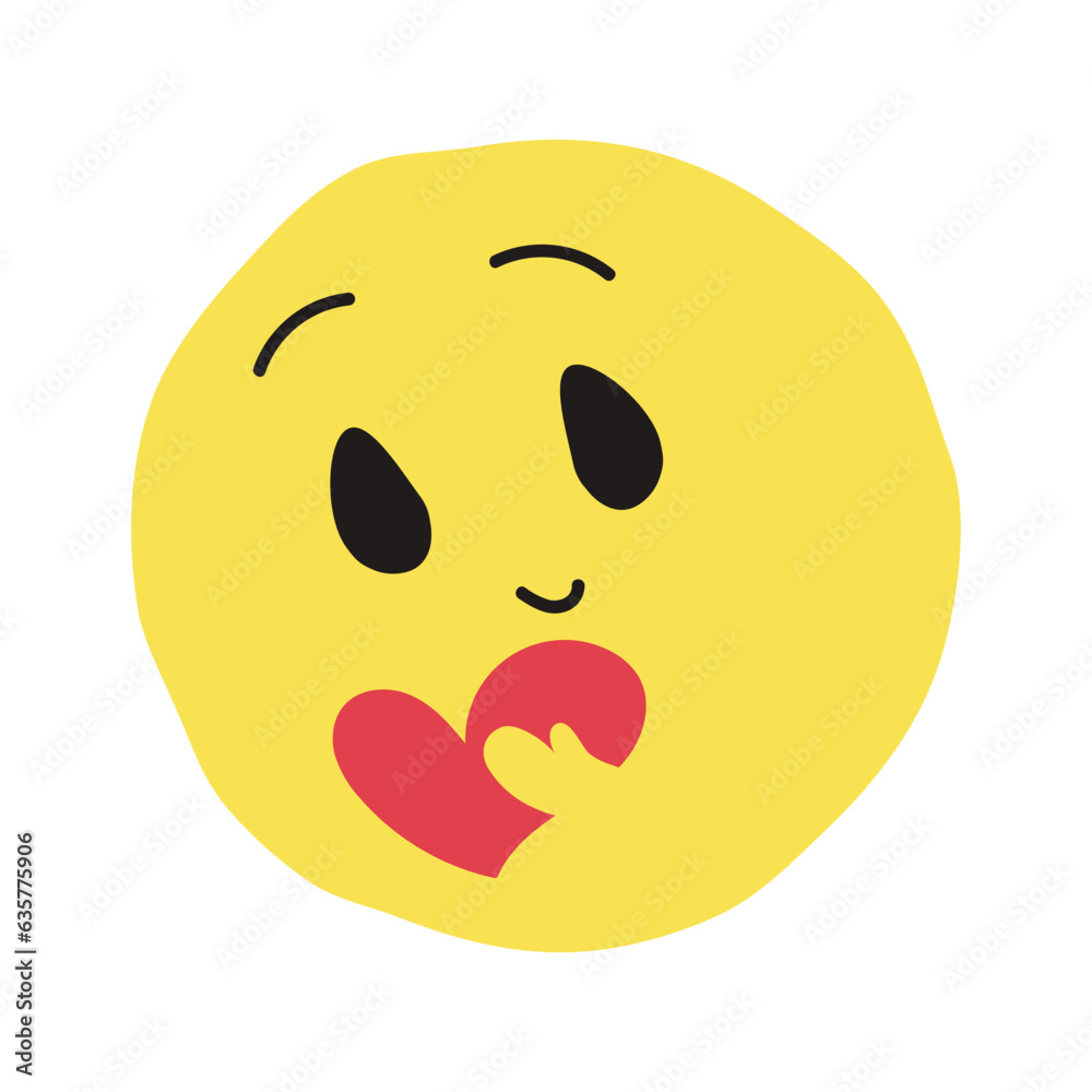 Care emoji flat illustration Care emoji flat illustration