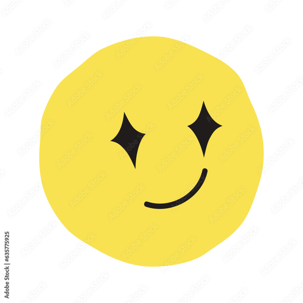 Confident face flat illustration Confident face flat illustration