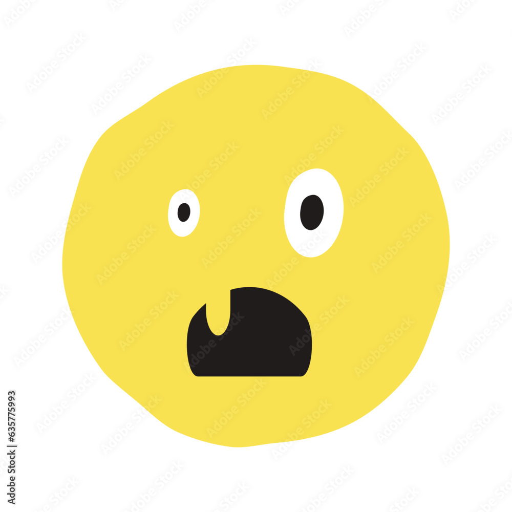 Fototapeta premium Surprised face flat illustration