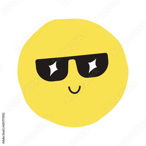 Confident face flat illustration