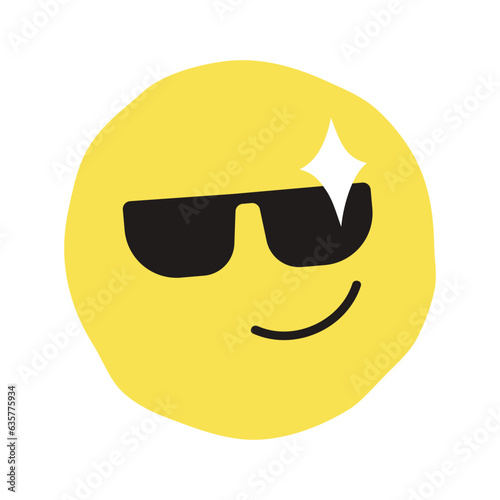 Confident face flat illustration