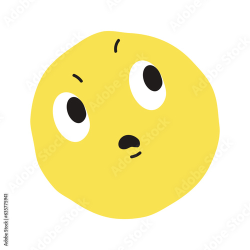 Curious face flat illustration