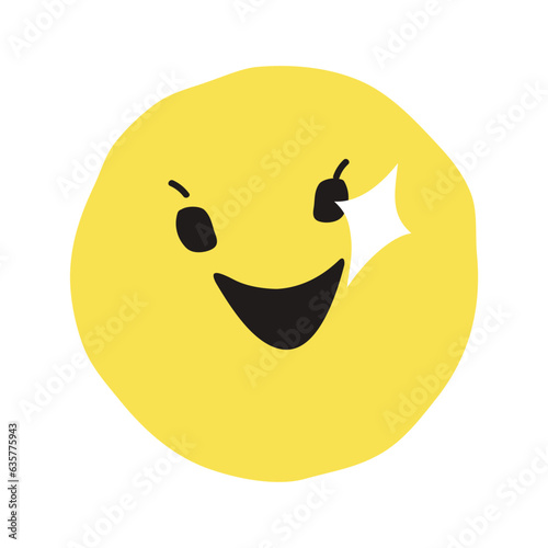 Confident face flat illustration