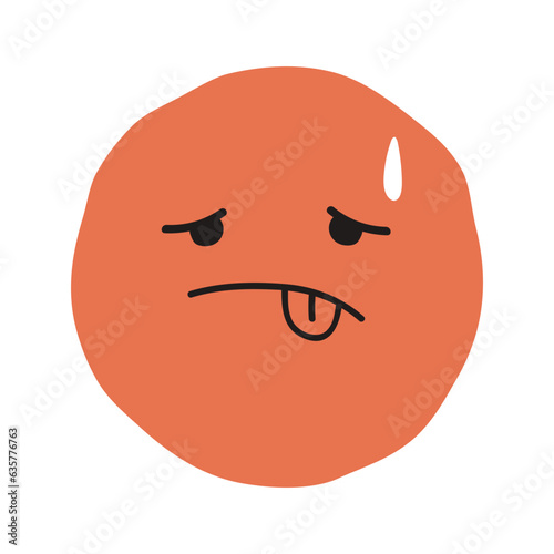 Hot face flat illustration