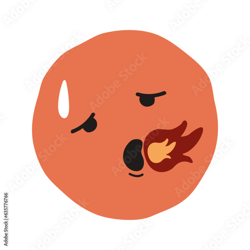 Spicy face flat illustration