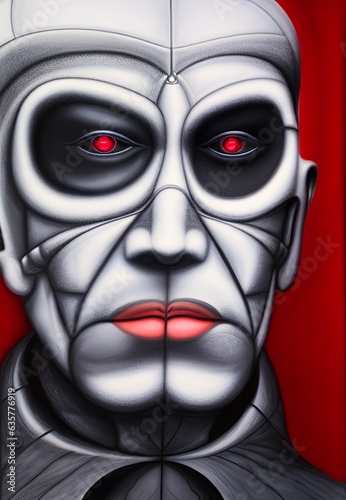 Abstract male face. Charcoa...