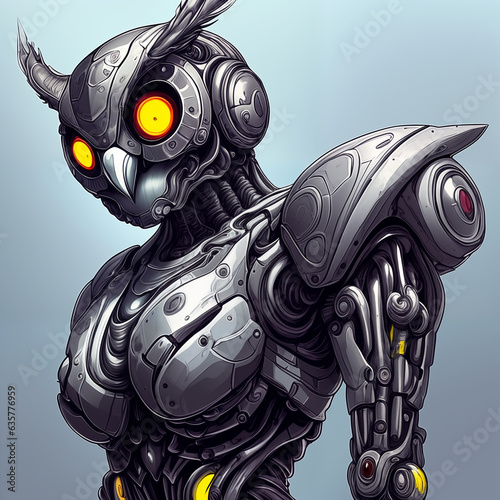 Anthropomorphic Owl cyborg....