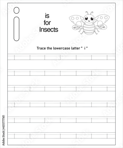 Captivating tracing worksheet to learn alphabet letter i for early childhood education