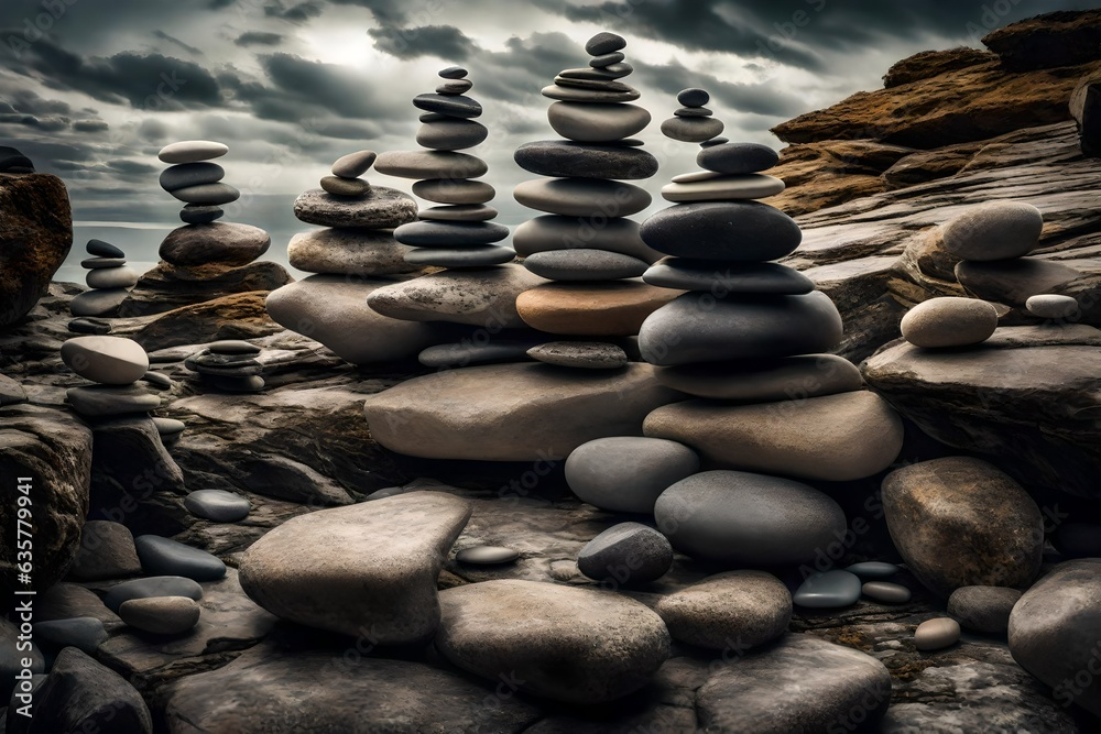 Crédence de cuisine en verre imprimé stones on the beach - Nikkel-Art.fr