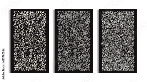 Abstract warped backgrounds collection Optical illusion posters Domino effect Black and white Risograph aesthetic Curved twisted shapes Vector illustration Isolated