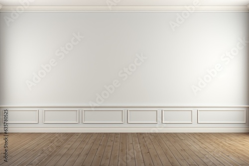 Photo of a blank gallery wall. Generative AI. © Dusit