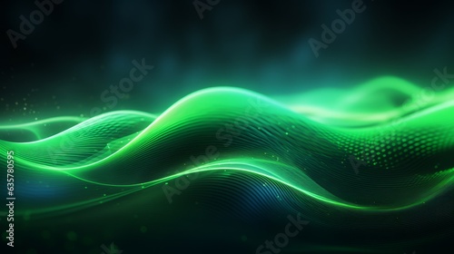 abstract futuristic background green glowing neon moving high speed wave lines and bokeh lights data transfer concept 