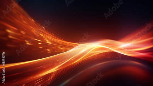 abstract futuristic background red and orange glowing neon moving high speed wave lines and bokeh lights data transfer concept
