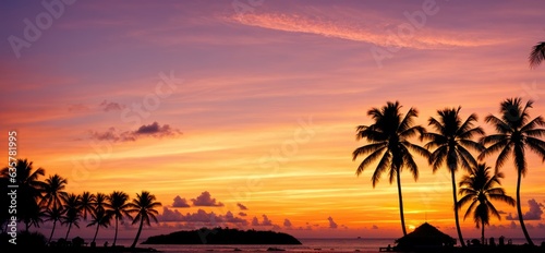 sunset on the tropical beach background