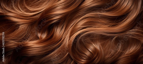 Brown hair texture background. Generative AI technology.