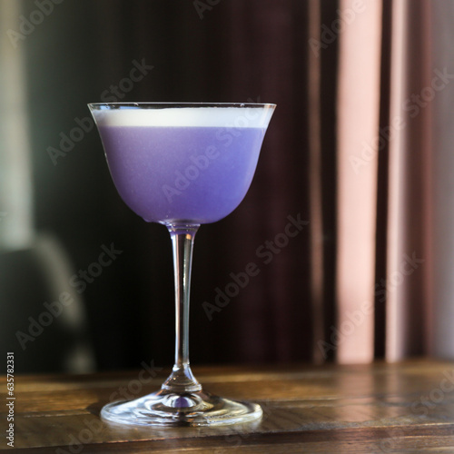 Refreshing violet cocktail