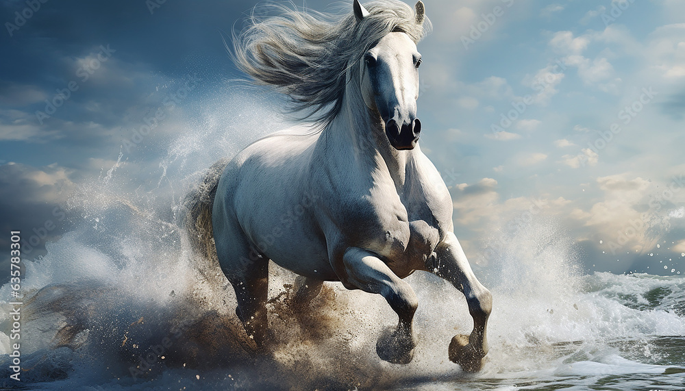 Fototapeta premium Captivating Glimpse of a Beautiful Horse