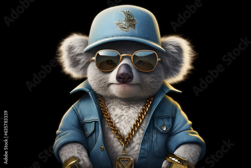 Rapper style cute animal Made with Generative AI