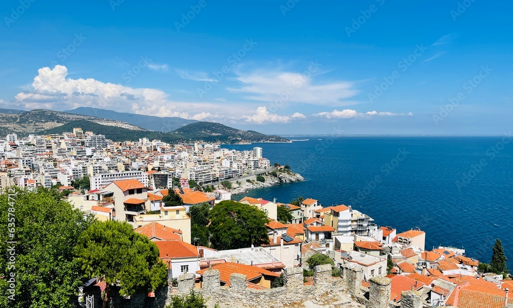 Kavala City in Northern Greece: A Beautiful View of the Coast From the Castle of Kavala
