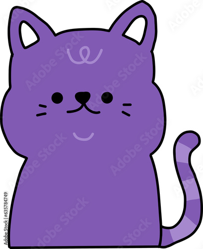 Cute black cat. hand draw