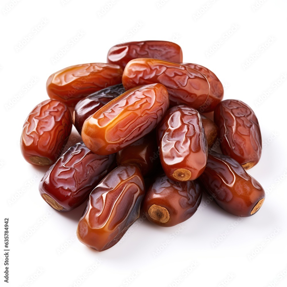 Dry dates isolated on white background, Generative AI Dry dates isolated on white background, Generative AI