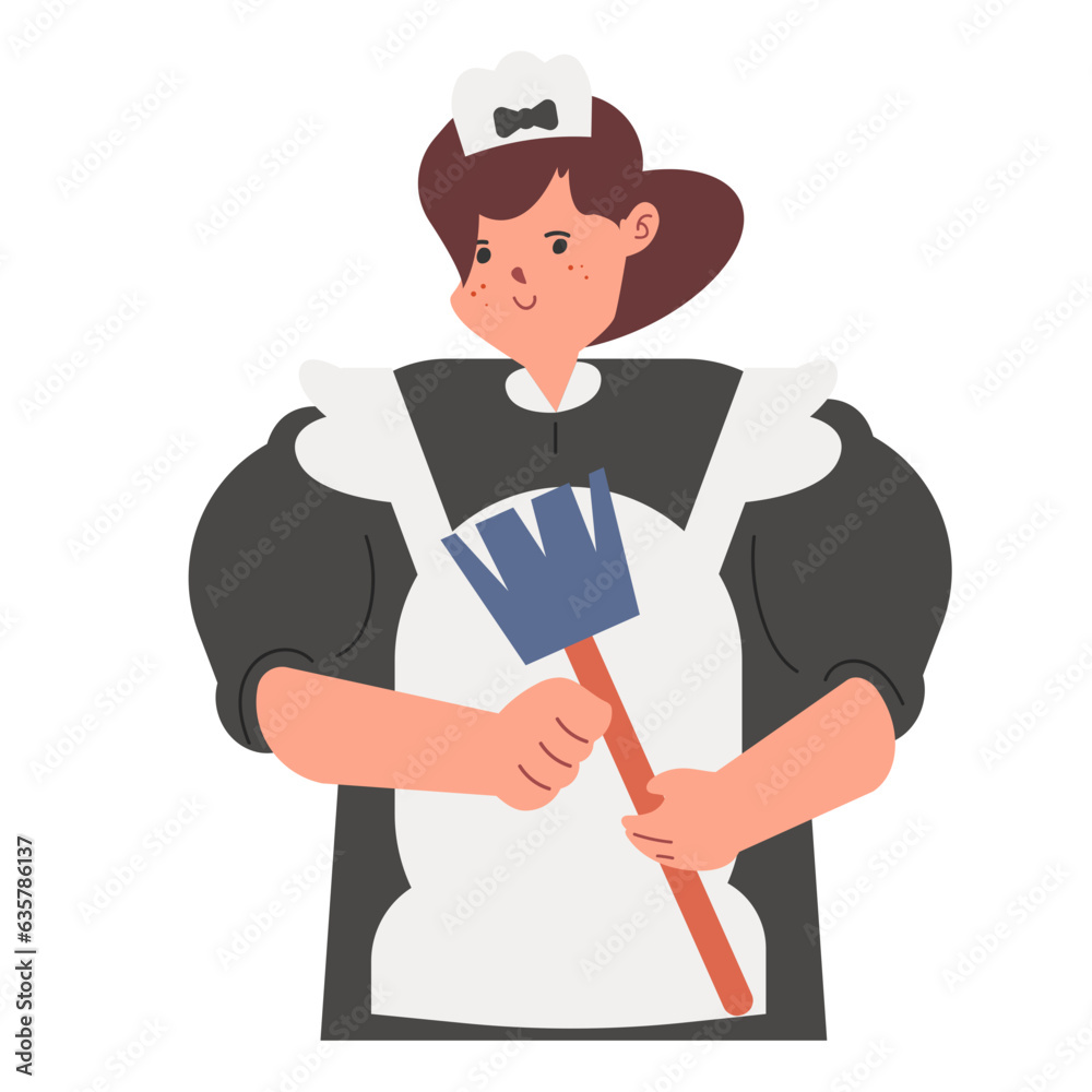 Maid flat illustration