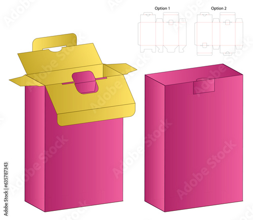 Box packaging die cut template design. 3d mock-up