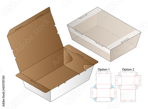 Box packaging die cut template design. 3d mock-up