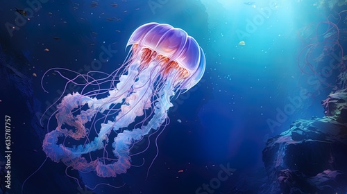 Big jellyfish in the depths...