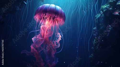 Big jellyfish in the depths...