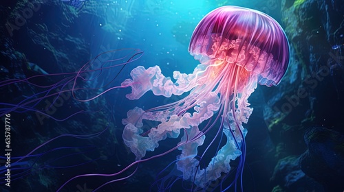 Big jellyfish in the depths...