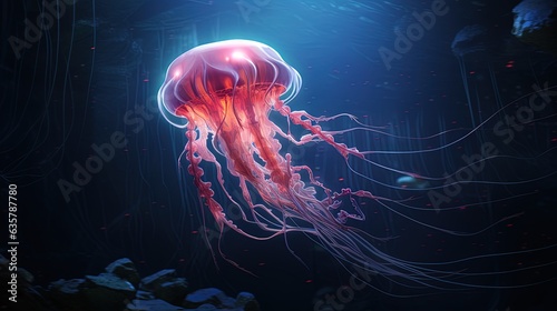 Big jellyfish in the depths...