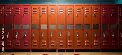 School lockers. Generative AI technology.