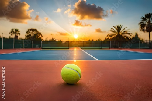 tennis ball on the court © ra0