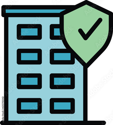 Protection house icon outline vector. Social home. Protect avoid color flat