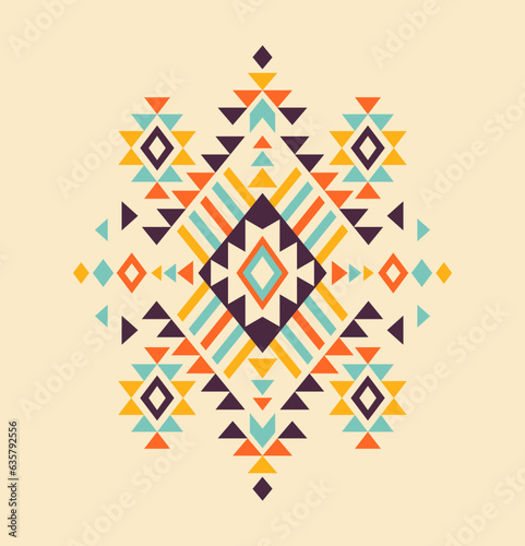 Aztec motif tribal ethnic design. Navajo decoration symbol, tattoo, boho rug geometric. Ethnic ornament. 