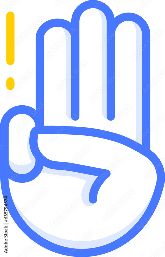 three finger salute hand emoji sticker icon